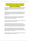 PTCB Medication History Certificate Exam Study Guide with Complete Solutions 2025&sol;2026