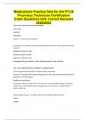 Medications Practice Test for the PTCB Pharmacy Technician Certification Exam Questions with Correct Answers 2025&sol;2026