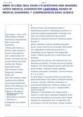 NBME 30 &lpar;CBSE&rpar; REAL EXAM 210 QUESTIONS AND ANSWERS  LATEST MEDICAL EXAMINATION NATIONAL BOARD OF  MEDICAL EXAMINERS &reg; COMPREHENSIVE BASIC SCIENCE  