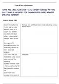   TEXAS ALL LINES ADJUSTER TEST &sol; EXPERT VERIFIED ACTUAL  QUESTIONS & ANSWERS FOR GUARANTEED PASS &vert; NEWEST  UPDATED VERSION   