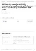 NBCE physiotherapy Review &lpar;2025&rpar; comprehensive questions and verified answers &lpar; detailed & elaborated&rpar; ACTUAL EXAM 2025 TEST&excl;&excl;