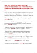 WGU C201 BUSINESS ACUMEN OBJECTIVE  ASSESSMENT QUESTIONS AND CORRECT DETAILED  ANSWERS &lpar;VERIFIED ANSWERS&rpar; &vert;ALREADY GRADED  A&plus; 