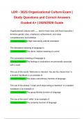 LDR - 302S Organizational Culture Exam &vert; Study Questions and Correct Answers Graded A&plus; &vert; 2025&sol;2026 Guide