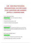 LDR - 302S PRACTICE EXAM &vert; ORGANIZATIONAL CULTURE EXAM &vert; STUDY QUESTIONS AND ANSWERS RATED A&plus; &vert; 2025&sol;2026 GUIDE