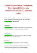 LDR 302S Organizational Culture Exam Study Guide &vert; 100&percnt; Correctly Answered and Graded A&plus; &vert; 2025&sol;2026 Guide