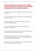 PERCIPIO GREYHOUND TEST EXAM WITH CORRECT ACTUAL QUESTIONS AND CORRECTLY WELL DEFINED ANSWERS LATEST 2025 ALREADY GRADED A&plus;
