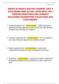 AMSCO AP WORLD HISTORY MODERN- UNIT 6  2025&vert; BRAND NEW ACTUAL EXAM WITH 100&percnt;  VERIFIED QUESTIONS AND CORRECT  SOLUTIONS&vert; GUARANTEED VALUE PACK&vert; ACE  YOUR GRADES&period;
