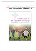 Test bank Essentials Of Pediatric Nursing 4th Edition Author&colon;Theresa Kyle&comma; Susan Carmen&comma; All Chapters 1 - 29 &vert;&vert; Complete With Questions And Answers Updated Version 2025