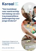 Van kwestbaar naar veerkrachtig&colon; Een traumasensitieve leefomgeving voor jonge kinderen