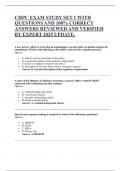 CHPC EXAM STUDY SET 1 WITH QUESTIONS AND 100&percnt; CORRECT ANSWERS REVIEWED AND VERIFIED BY EXPERT 2025 UPDATE&period;