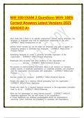 MIE 330 EXAM 2 Questions With 100&percnt; Correct Answers Latest Versions 2025 GRADED A&plus;