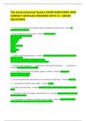 The Gastrointestinal System EXAM QUESTIONS AND CORRECT DETAILED ANSWERS WITH A&plus; GRADE SOLUTIONS