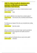 AMCAs clinical medical administrative assistant certification pre test Exam Questions And Answers&period;docx