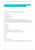Course 1- Quiz 2- Surgical Specialties study guide with complete solutions 2025&period;