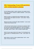 MLS Immunology Exam &lpar;218 questions&rpar; with verified detailed solutions