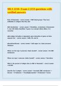 MLS 2210- Exam 2 &lpar;153 questions with verified answers