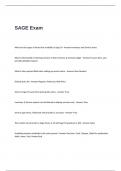SAGE Exam Questions and Answers &vert;CORRECT &vert;VERIFIED&excl;&excl;&excl;