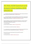 AIC REAL EXAM Questions and Answers Latest Updates 2025 GRADED A&plus;&period;