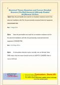 Electrical  Questions and Correct Detailed Answers &lpar;Verified Answers&rpar; &vert;&vert;Already Graded A &vert;&vert;Newest Versio