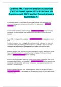 Certified AML Fintech Compliance Associate &lpar;CAFCA&rpar; Latest Update 2025-2026 Exam 140 Questions with 100&percnt; Verified Correct Answers Guaranteed A&plus;