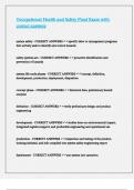 Occupational Health and Safety Final Exam with correct answers&comma;