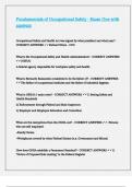 Fundamentals of Occupational Safety - Exam One with answers