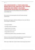 SAFe SCRUM MASTER 5&period;1 STUDY GUIDE 2025&vert; BRAND NEW ACTUAL EXAM WITH 100&percnt; VERIFIED QUESTIONS AND CORRECT SOLUTIONS&vert; GUARANTEED VALUE PACK&vert; ACE YOUR GRADES&period;