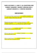 NURS 142 EXAM 1&comma; 2&comma; AND 3 &vert; ALL QUESTIONS AND CORRECT ANSWERS &vert; NEWEST VERSIONS 2025 &vert; ALREADY GRADED A&plus; &vert; VERIFIED ANSWERS