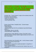 CERTIFIED STROKE REHABILITATION SPECIALIST ACTUAL EXAM Questions and Answers Latest Updates