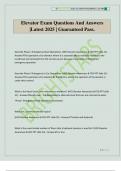 Elevator Exam Questions And Answers &vert;Latest 2025 &vert; Guaranteed Pass&period;