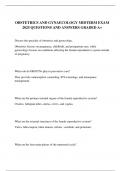 OBSTETRICS AND GYNAECOLOGY MIDTERM EXAM 2025 QUESTIONS AND ANSWERS GRADED A&plus;