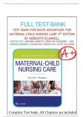 Test Bank For Davis Advantage for Maternal-Child Nursing Care&comma; 3rd Edition&comma; By Meredith Scannell &vert;9781719640985&vert; All Chapters 1-33&vert; LATEST