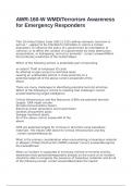 AWR-160-W WMD&sol;Terrorism Awareness for Emergency Responders exam with 100&percnt; correct answers 2025