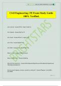 Civil Engineering: FE Exam Study Guide 100% Verified.
