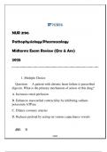NUR 3196 Pathophysiology & Pharmacology &lpar;UF&rpar; Midterms Exam Review 2025 &lpar;With Solutions&rpar;