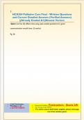 HCA204 Palliative Care Final - Written Questions  and Correct Detailed Answers &lpar;Verified Answers&rpar;  &vert;&vert;Already Graded A&plus;&vert;&vert;Newest Version