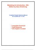 Solutions for Marketing An Introduction&comma; 16th Edition by Armstrong &lpar;All Chapters included&rpar;