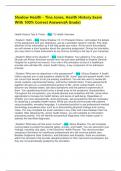 Shadow Health - Tina Jones&comma; Health History Exam With 100&percnt; Correct Answers&lpar;A Grade&rpar;