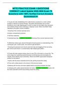 NPTE PRACTICE EXAM 1 QUESTIONS CORRECT Latest Update 2025-2026 Exam 75 Questions with 100&percnt; Verified Correct Answers Guaranteed A&plus;