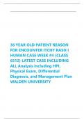 36 YEAR OLD PATIENT REASON FOR ENCOUNTER ITCHY RASH I HUMAN CASE WEEK &num;4 &lpar;CLASS 6512&rpar; LATEST CASE INCLUDING ALL Analysis Including HPI&comma; Physical Exam&comma; Differential Diagnosis&comma; and Management Plan WALDEN UNIVERSITY