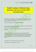Health Coaching Certification Exam Questions And Answers &vert;Latest 2025 &vert; Guaranteed Pass&period;
