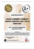 LCR4805 Assignment 1 &lpar;COMPLETE ANSWERS&rpar; Semester 1 2025 - DUE 27 March2025&semi; 100&percnt; correct solutions and explanations&period;