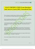 LEAF CERTIFICATION Exam Questions And Answers &vert;Latest 2025 &vert; Guaranteed Pass&period;