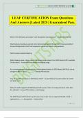 LEAF CERTIFICATION Exam Questions And Answers &vert;Latest 2025 &vert; Guaranteed Pass&period;