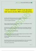 LEAF CERTIFICATION Exam Questions And Answers &vert;Latest 2025 &vert; Guaranteed Pass&period;