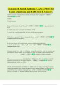 Unmanned Aerial Systems &lpar;UAS&rpar; UPDATED    Exam Questions and CORRECT Answers