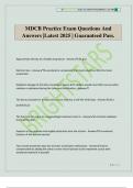 MDCB Practice Exam Questions And Answers &vert;Latest 2025 &vert; Guaranteed Pass
