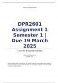 DPR2601 Assignment 1 Semester 1 &vert; Due 19 March 2025