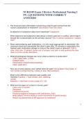 NUR2349 Exam 2 Review Professional Nursing I PN 1 QUESTIONS WITH CORRECT ANSWERS