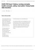NURS 1110 Exam 1 history&comma; nursing concepts&comma; health concepts&comma; safety&comma; med admin 1 Study Guide Q&A Question